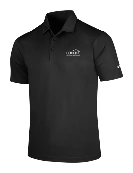 NIKE Black Dri-Fit Vertical Mesh Polo w/Cariant Logo