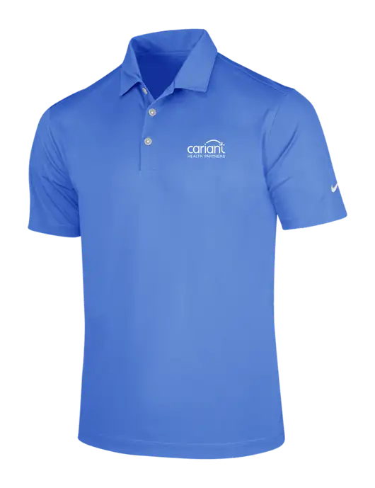 NIKE Light Royal Blue Dri-Fit Vertical Mesh Polo w/Cariant Logo