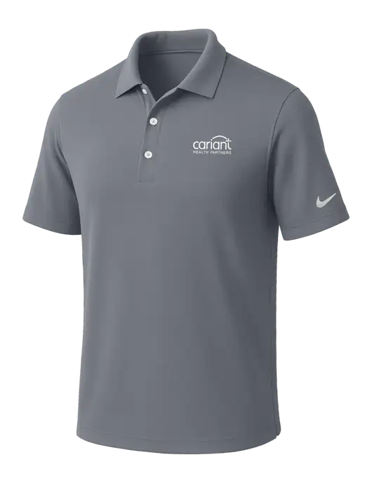 NIKE Medium Grey Dri-Fit Micro Pique Polo w/Cariant Logo