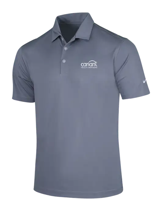 NIKE Medium Grey Dri-Fit Vertical Mesh Polo w/Cariant Logo
