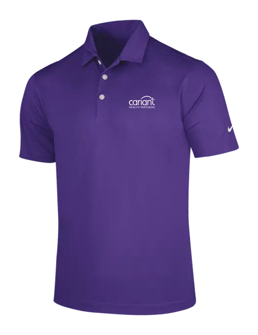 NIKE Purple Dri-Fit Vertical Mesh Polo w/Cariant Logo
