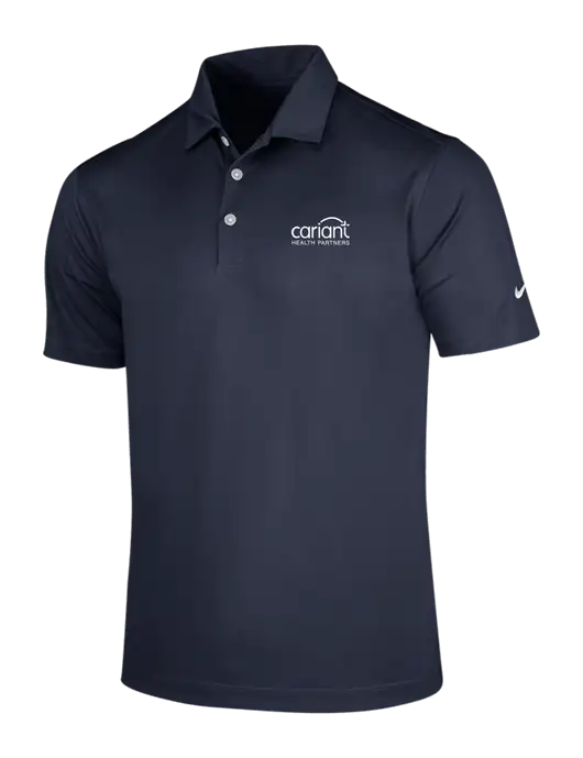 NIKE Dark Navy Dri-Fit Vertical Mesh Polo w/Cariant Logo