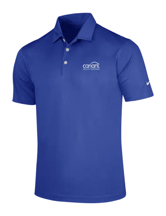 NIKE Dark Royal Dri-Fit Vertical Mesh Polo w/Cariant Logo