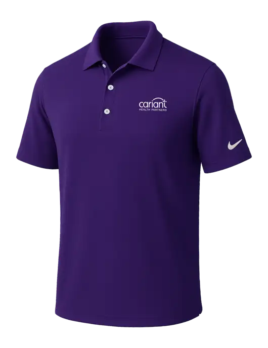 NIKE Purple Dri-Fit Micro Pique Polo w/Cariant Logo
