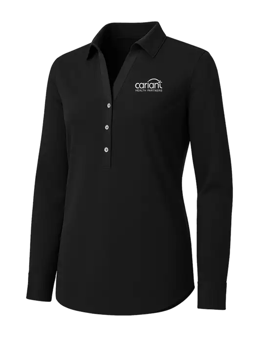 Womens Black City Stretch Shirt w/Cariant Logo