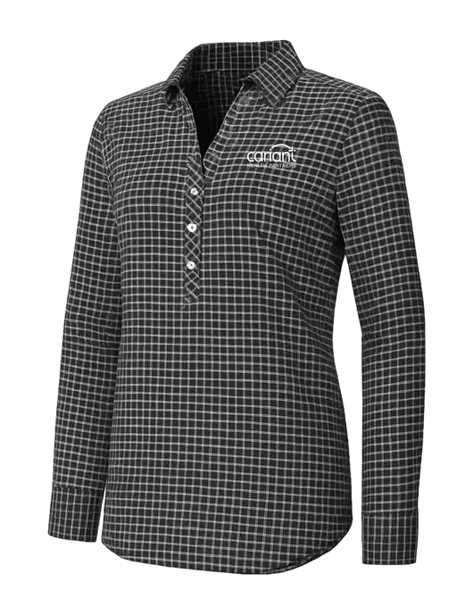 Womens Dark Grey/White City Stretch Shirt w/Cariant Logo