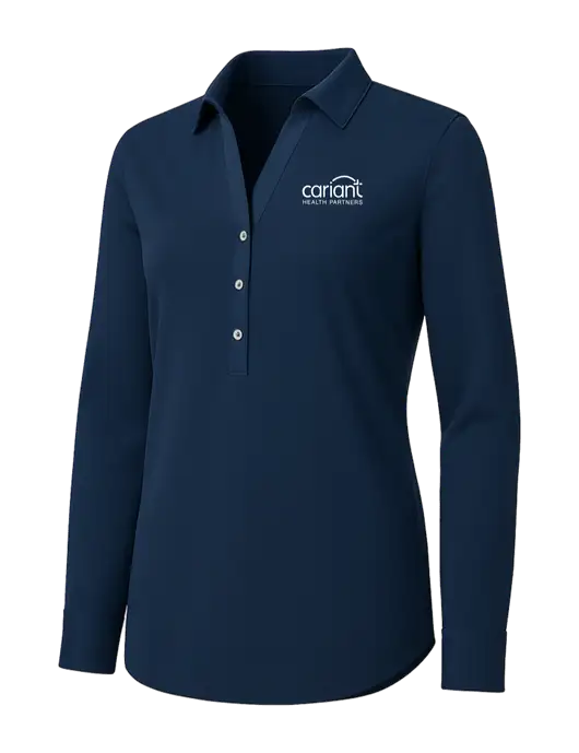 Womens Navy City Stretch Shirt w/Cariant Logo