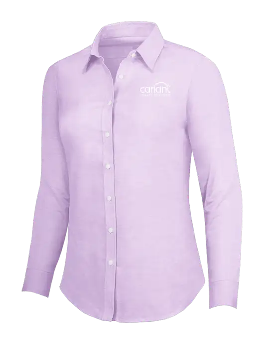 Soft Purple Womens SuperPro Oxford Shirt w/Cariant Logo