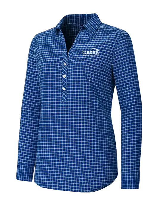 Womens Navy/White City Stretch Shirt w/Cariant Logo