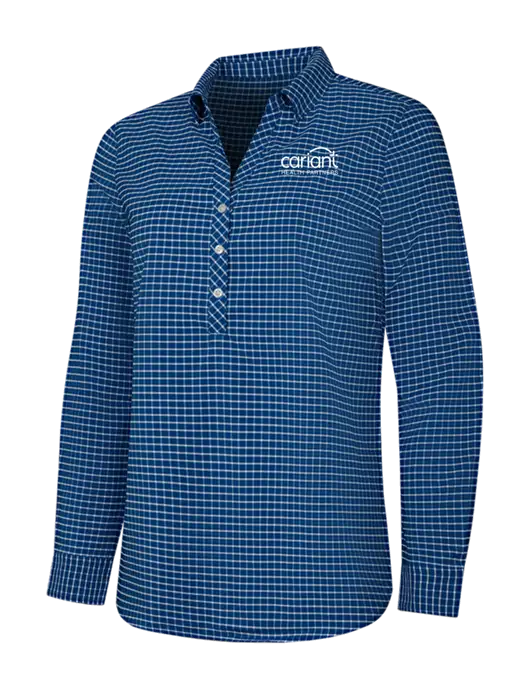 Womens Navy/White City Stretch Shirt w/Cariant Logo