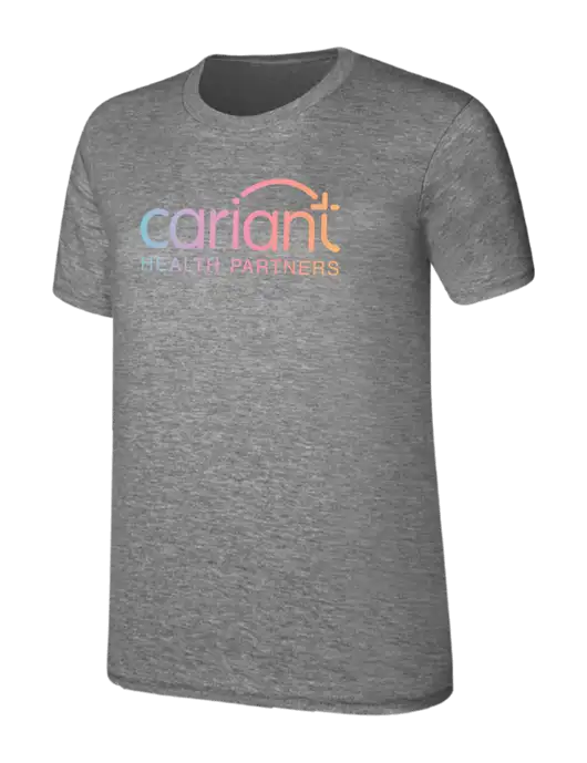 Womens Ring Spun Light Grey Heather 4.5 oz T-Shirt w/Cariant Logo