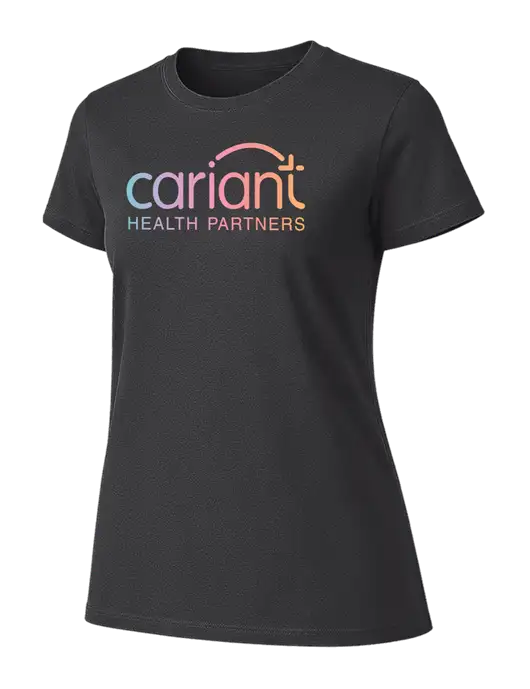 Womens Ring Spun Charcoal 4.5 oz T-Shirt w/Cariant Logo
