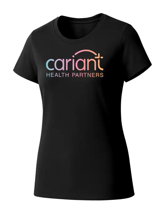 Womens Seriously Soft Black T-Shirt w/Cariant Logo