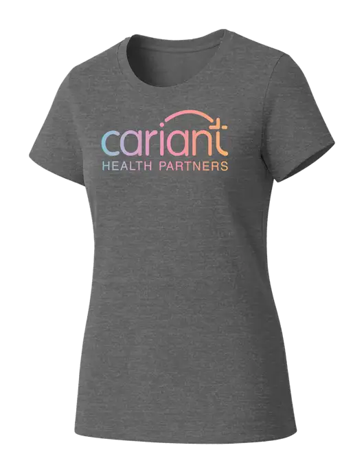 Womens Seriously Soft Grey Frost T-Shirt w/Cariant Logo