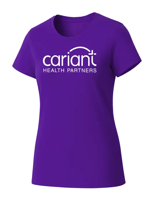 Womens Seriously Soft Purple T-Shirt w/Cariant Logo