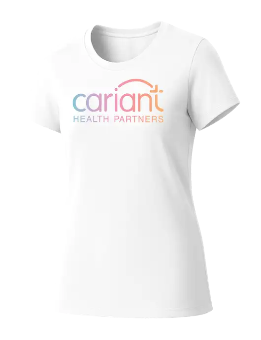 Womens Seriously Soft White T-Shirt w/Cariant Logo