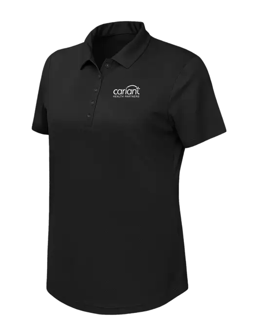 Callaway Womens Birdseye Black Polo w/Cariant Logo