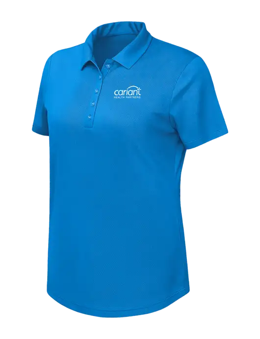 Callaway Womens Birdseye Dark Carolina Blue Polo w/Cariant Logo