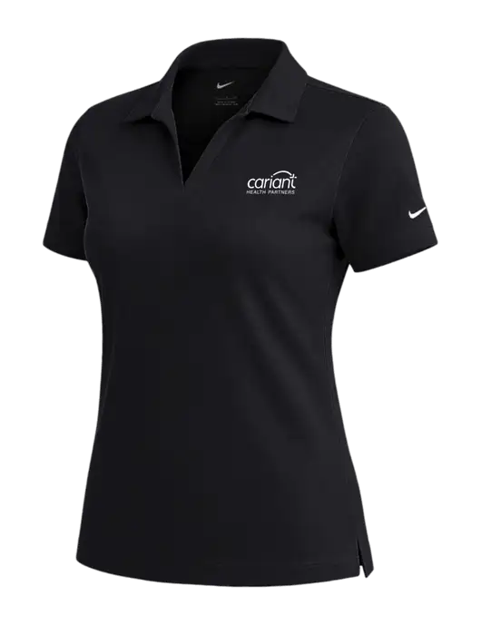 NIKE Black Womens Dri-Fit Micro Pique Polo w/Cariant Logo