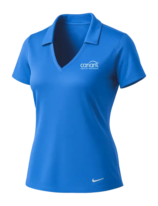NIKE Carolina Blue Womens Dri-Fit Vertical Mesh Polo w/Cariant Logo