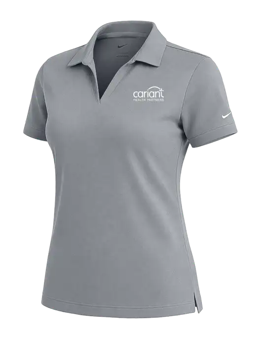 NIKE Medium Grey Womens Dri-Fit Micro Pique Polo w/Cariant Logo
