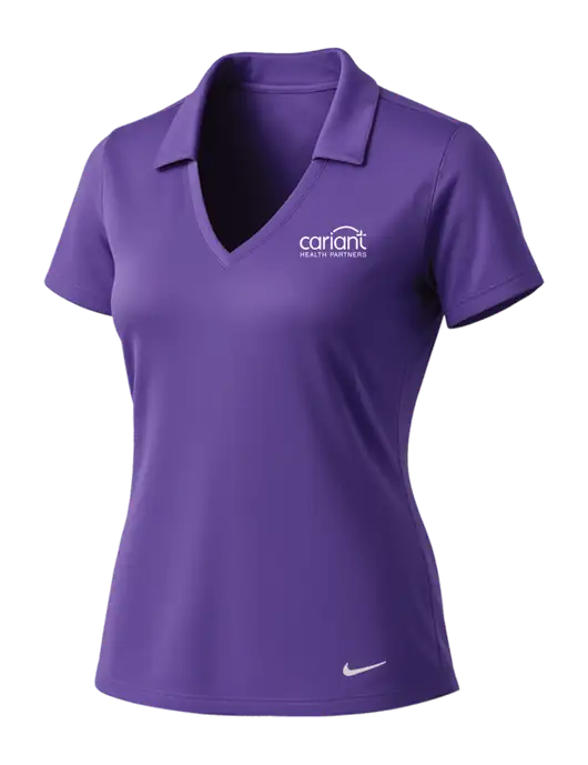 NIKE Purple Womens Dri-Fit Vertical Mesh Polo w/Cariant Logo