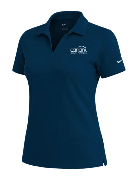 NIKE Navy Womens Dri-Fit Micro Pique Polo w/Cariant Logo