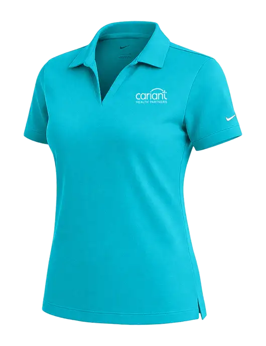 NIKE Sapphire Blue Womens Dri-Fit Micro Pique Polo w/Cariant Logo