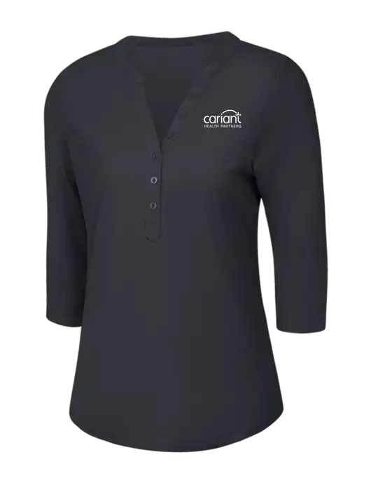 OGIO Charcoal Grey Jewel Henley w/Cariant Logo