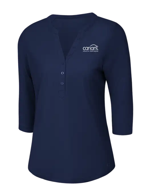 OGIO Navy Jewel Henley w/Cariant Logo