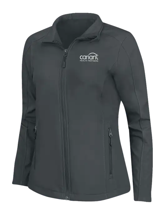 Charcoal Grey Womens Core Soft Shell Jacket w/Cariant Logo