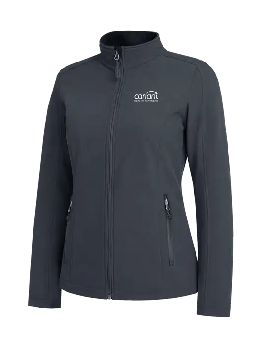 Charcoal Grey Womens Core Soft Shell Jacket w/Cariant Logo