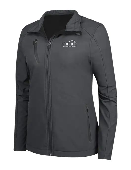 Dark Grey Womens Welded Softshell Jacket w/Cariant Logo