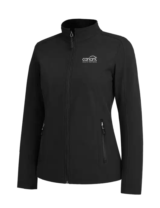 Black Womens Core Soft Shell Jacket w/Cariant Logo