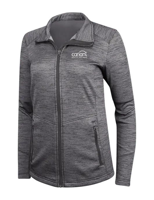 Womens Dark Grey Digi Stripe Fleece Jacket w/Cariant Logo