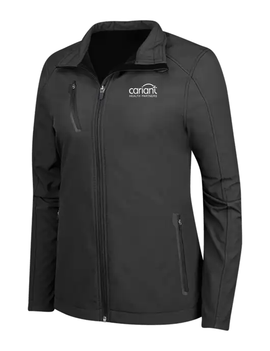 Black Womens Welded Softshell Jacket w/Cariant Logo