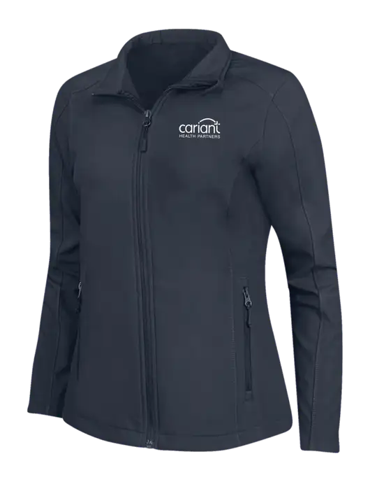 Navy Womens Core Soft Shell Jacket w/Cariant Logo
