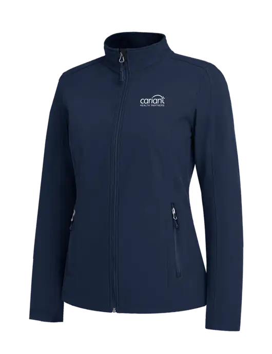 Navy Womens Core Soft Shell Jacket w/Cariant Logo