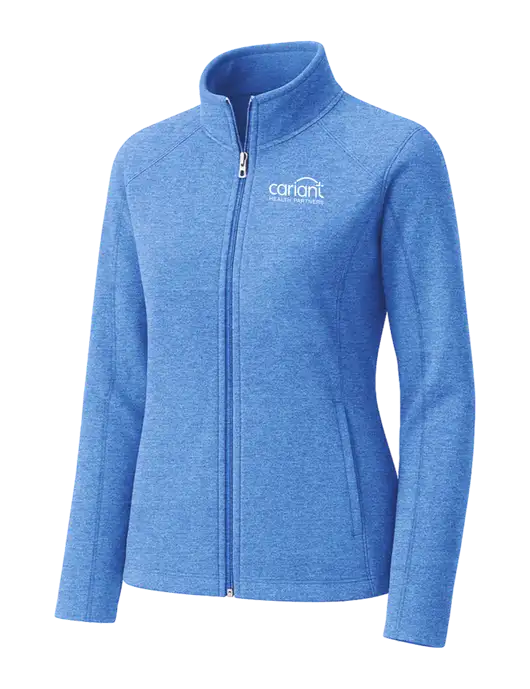 Light Royal Heather Womens Microfleece Full-Zip Jacket w/Cariant Logo