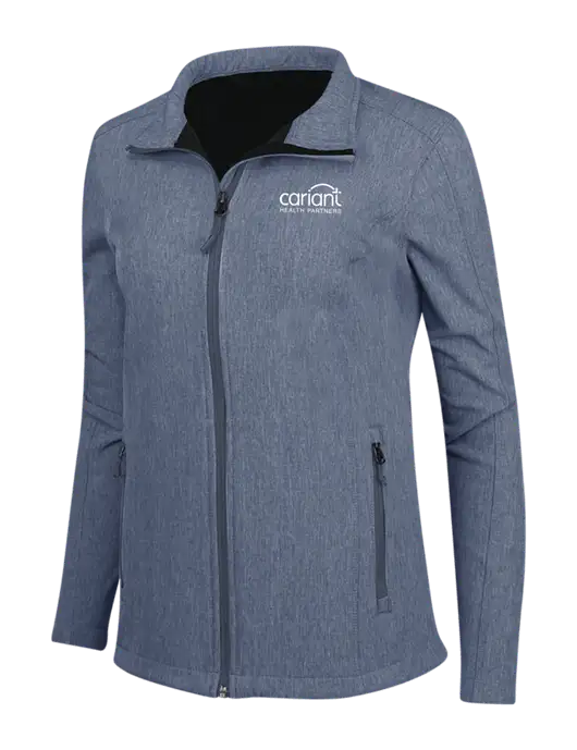 Navy Heather Womens Core Soft Shell Jacket w/Cariant Logo
