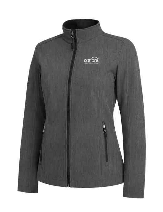 Medium Grey Heather Womens Core Soft Shell Jacket w/Cariant Logo