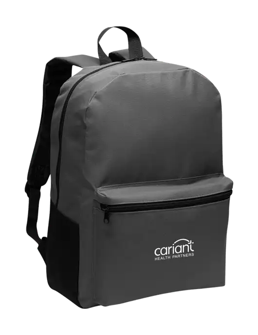 Casual Dark Charcoal Lightweight Laptop Backpack w/Cariant Logo