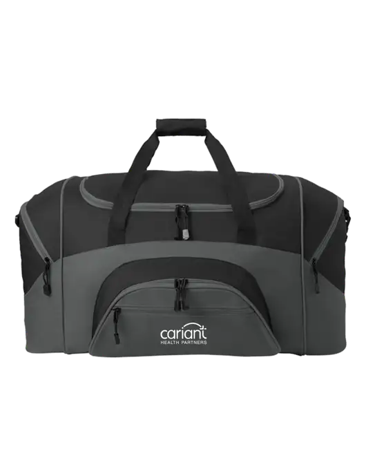 Standard Colorblock Black/Dark Grey Sport Duffel w/Cariant Logo
