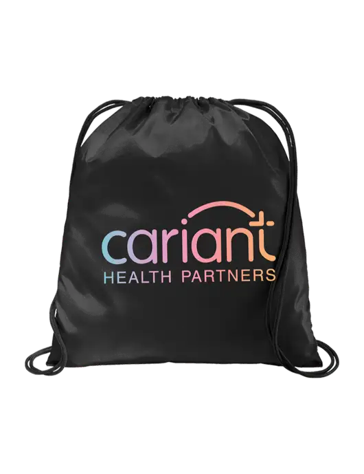 Drawstring  Black Cinch Pack w/Cariant Logo