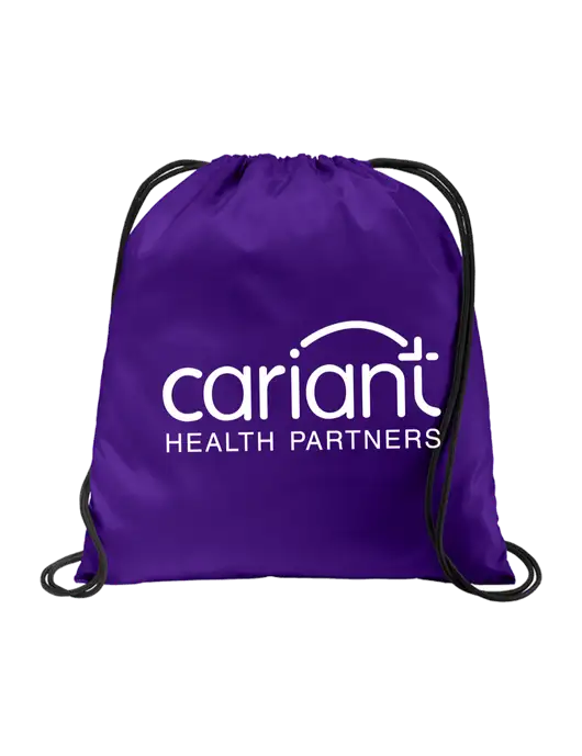 Drawstring Purple Cinch Pack w/Cariant Logo