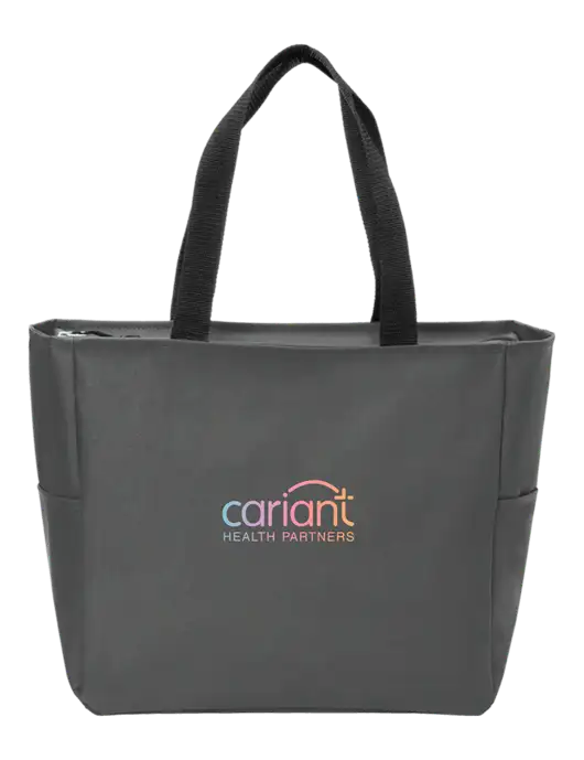 Everyday Charcoal Zip Tote Dark w/Cariant Logo