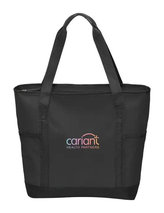 On the Go Black/Black Tote w/Cariant Logo