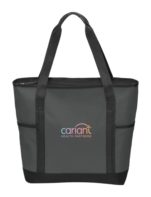 On the Go Charcoal/Black Tote  w/Cariant Logo