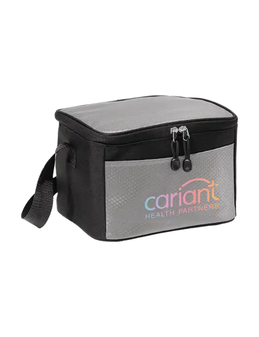 6 Can Grey/Black Cube Cooler w/Cariant Logo