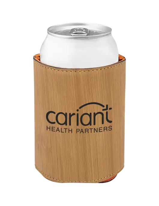 Bamboo Leatherette Beverage Holder w/Cariant Logo